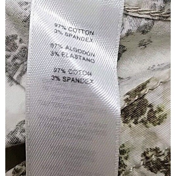 Chicos Field Jacket Womens 0 Beige Olive Green Leopard Zip Snap Pockets Stretch - Picture 10 of 16